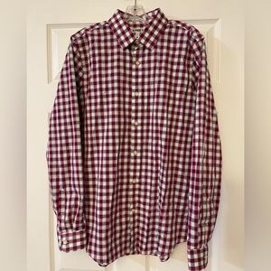 Express Extra Slim Fit checkered stretch long sleeve button down shirt -large